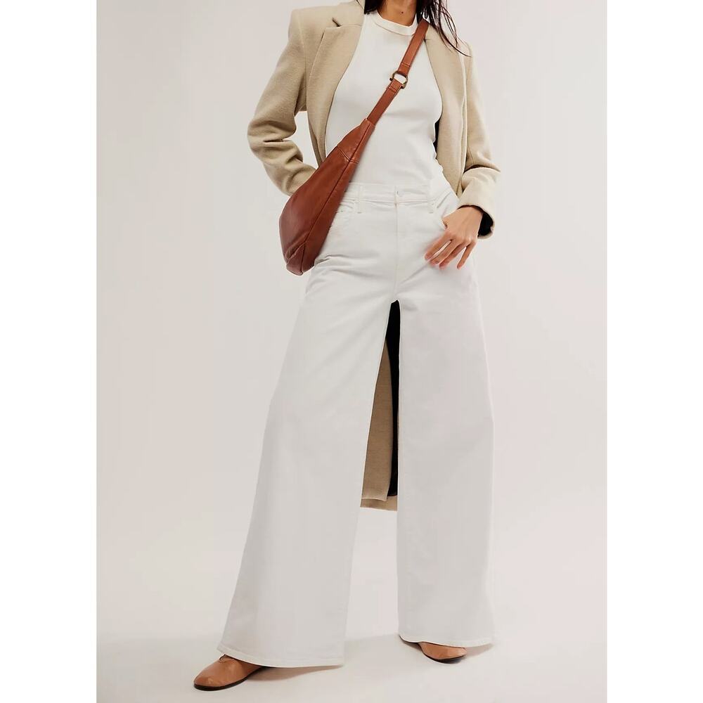 Mother Superior High Rise The Undercover Wide Leg Jeans Totally Innocent White 4